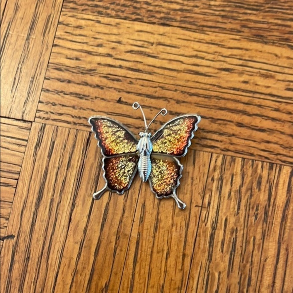 Vintage Colorful Butterfly Brooch